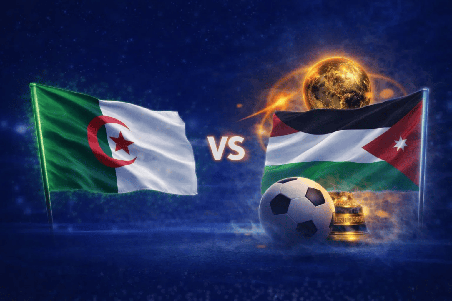 أعلام الجزائر والأردن