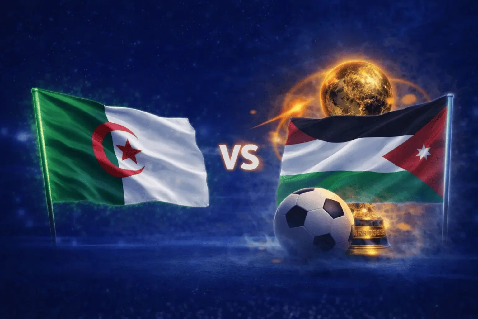 أعلام الجزائر والأردن