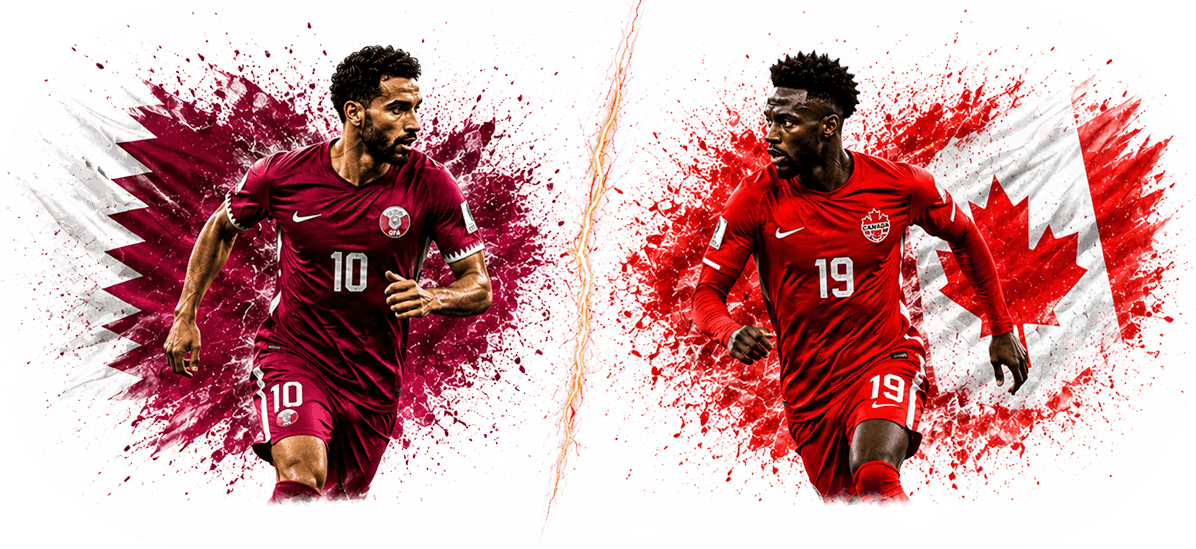 المواجهة الكروية بين قطر وكندا